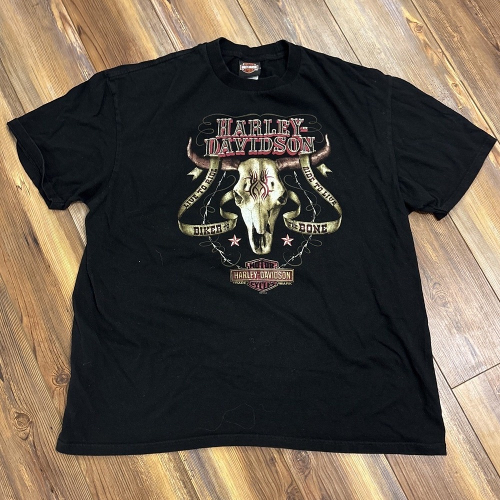 Vintage Harley Davidson Biker To The Bone T-Shirt Size Large Salem Oregon